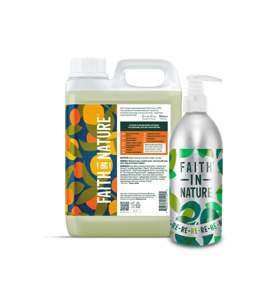Grapefruit & Orange body wash 2.5L with aluminium refill bottle