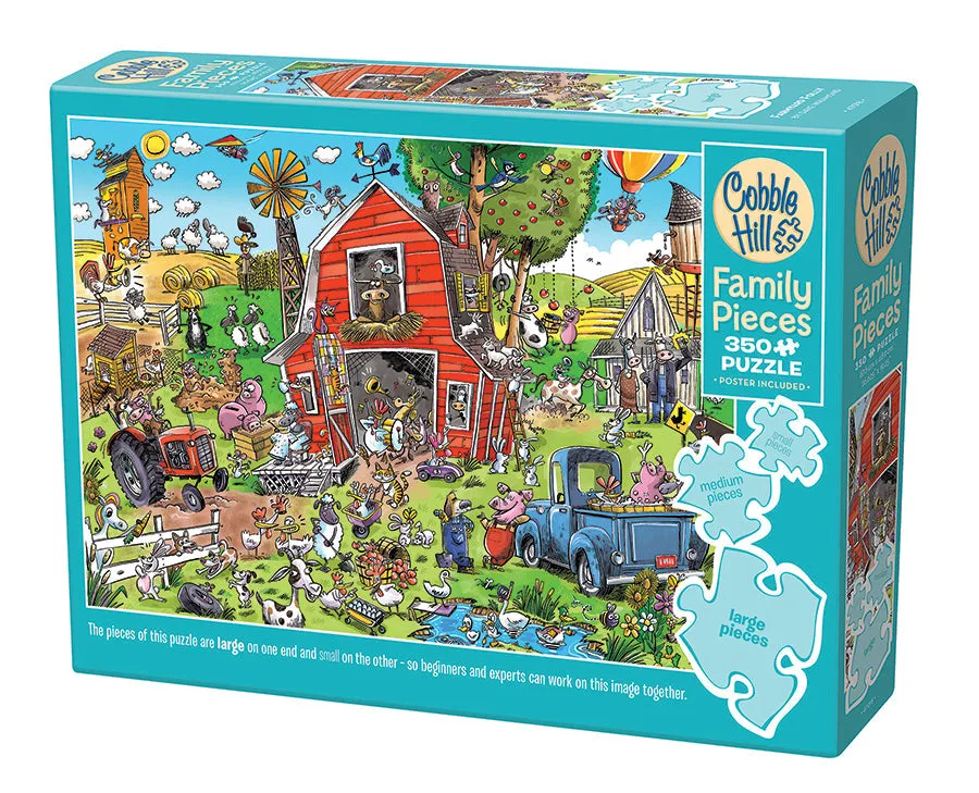 Offside Antics vs Farmyard Folly: Welke 350-stuks familiepuzzel?