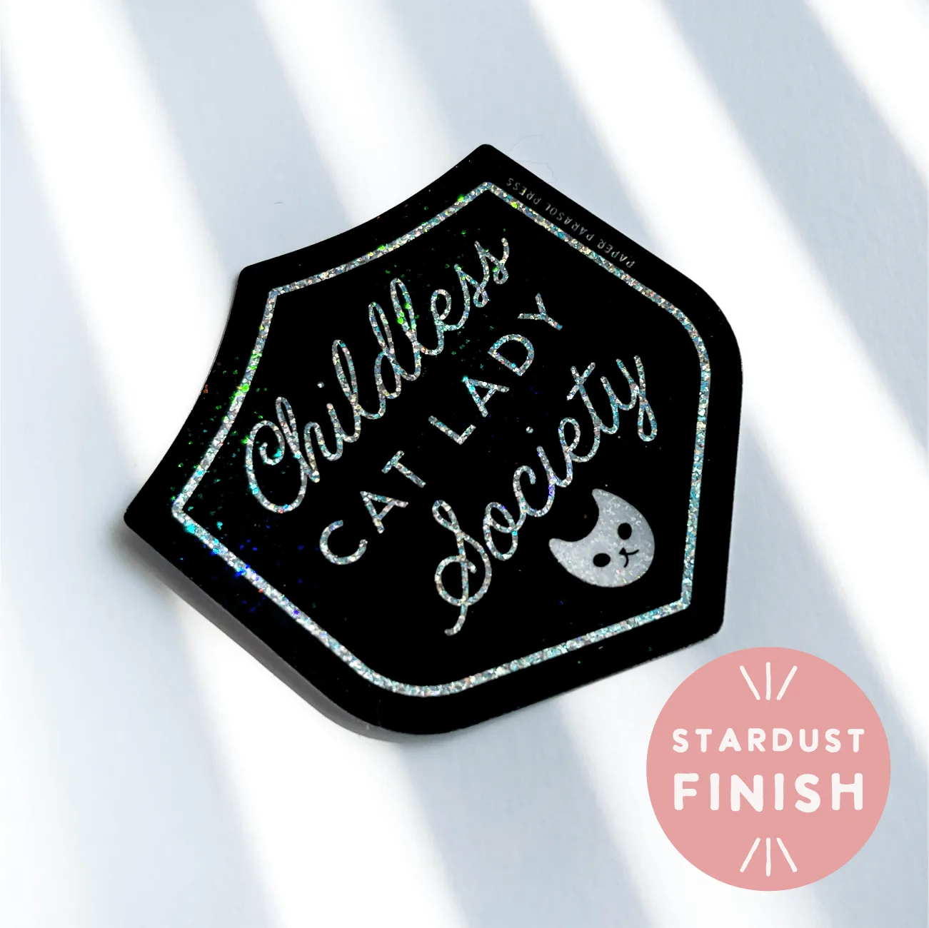 Childless Cat Lady Society Stardust Glitter Vinyl Sticker