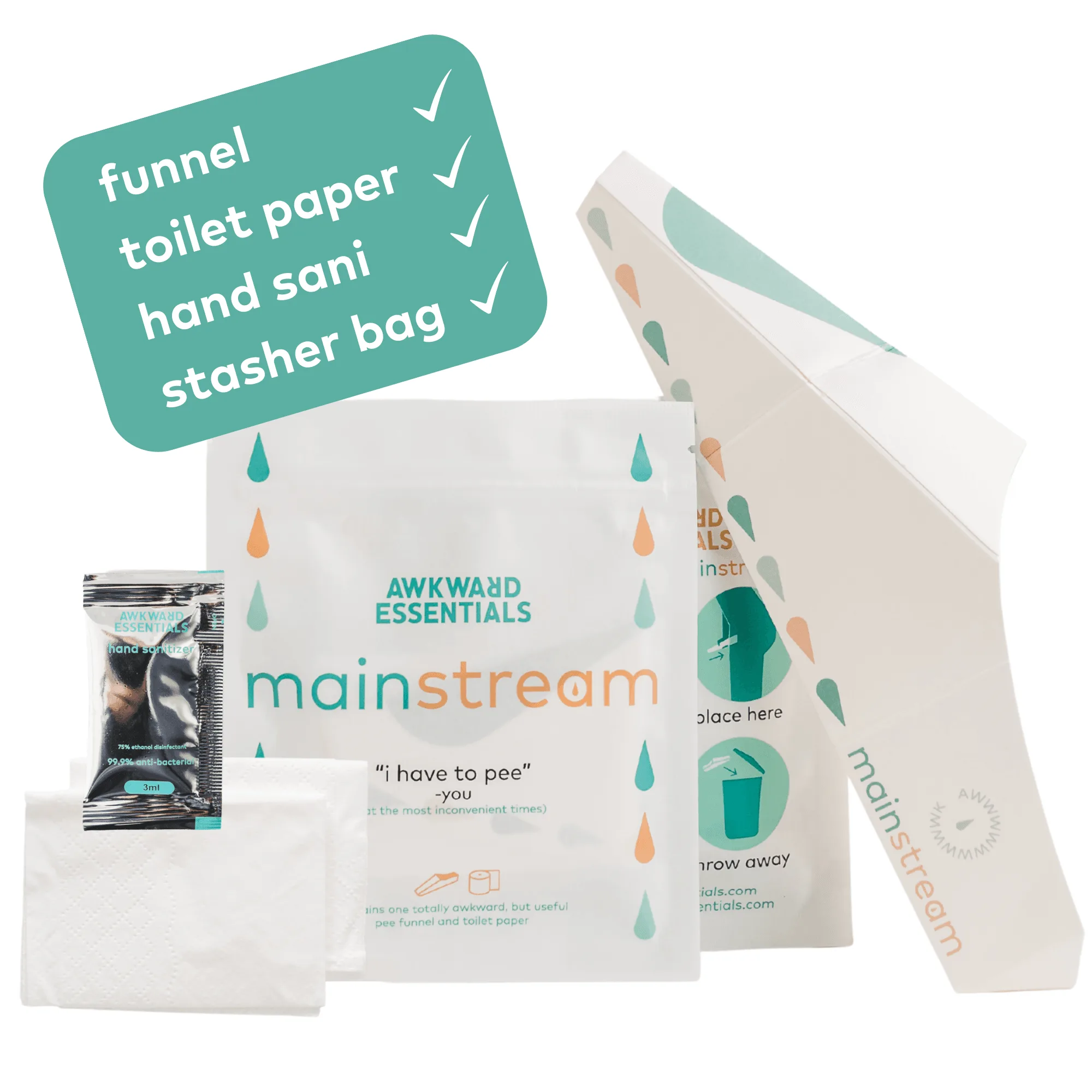 Mainstream 10 pack- Pee Funnel + TP