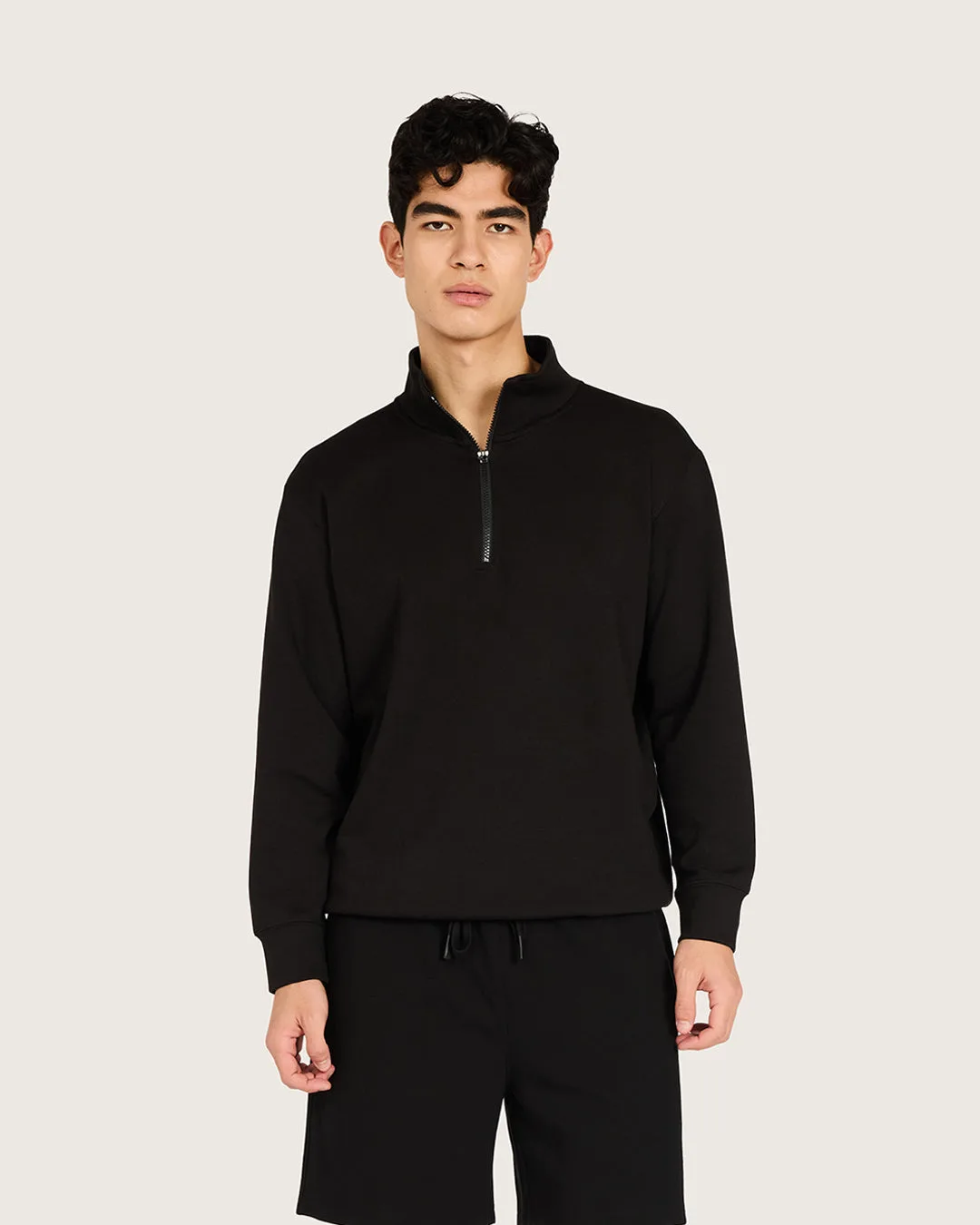 Camisola com fecho de quarto para homem