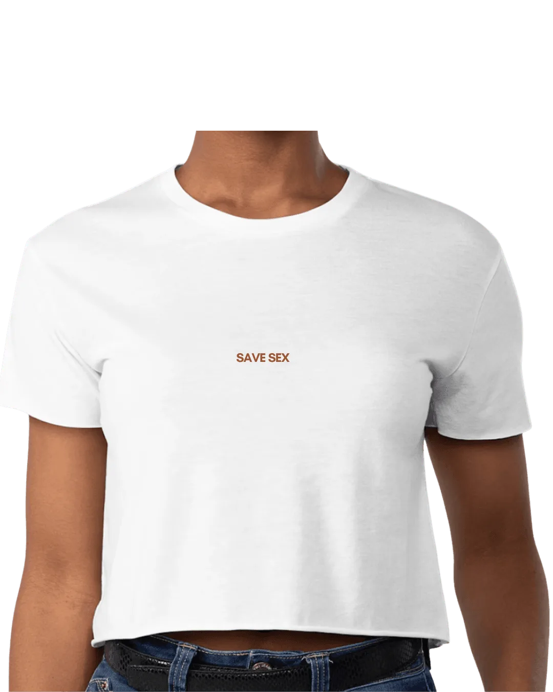 T-shirt cropped Save Sex: vestibilità e consigli di stile