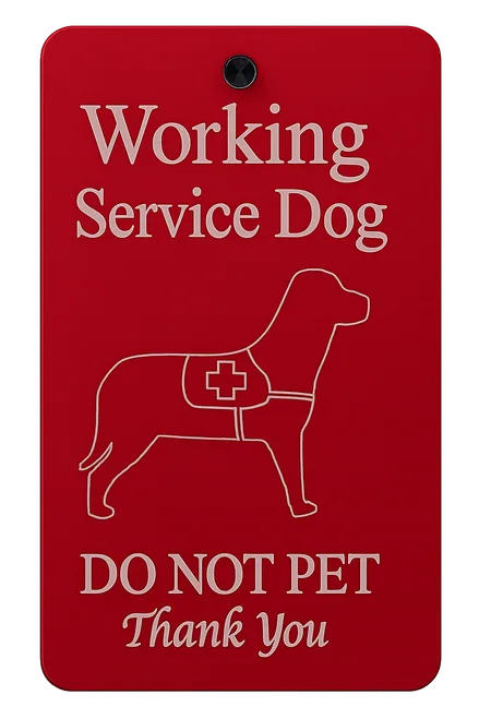Engraved Aluminum Service Dog & Therapy Dog Badge