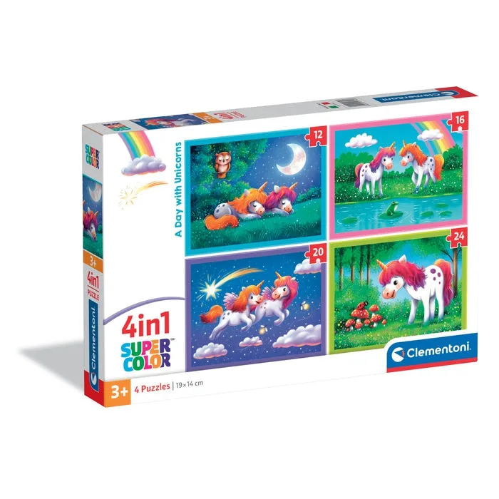 Un día con unicornios - 1x12 + 1x16 + 1x20 + 1x24 piezas