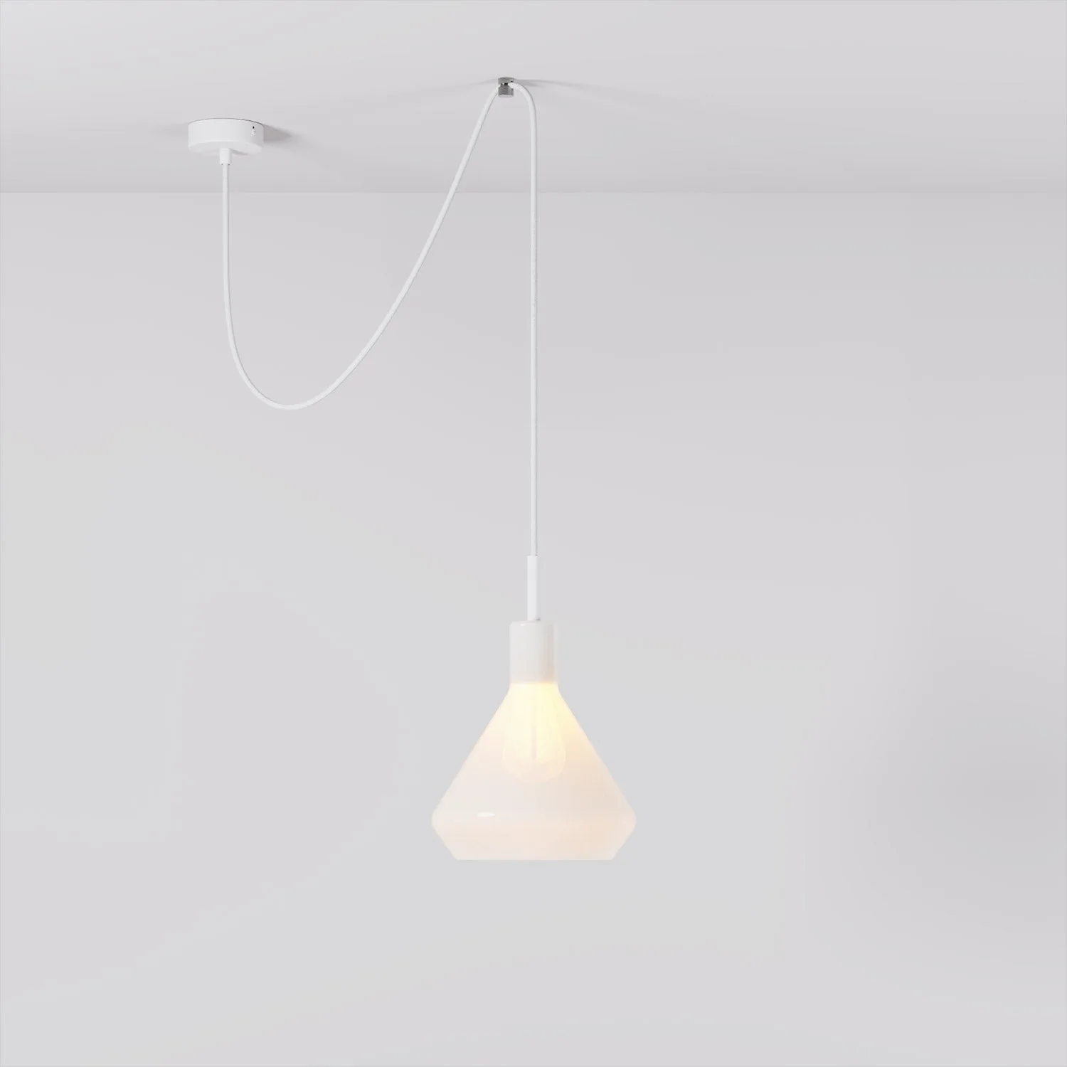Sospensione Drop Top decentrata 002 - Bianco