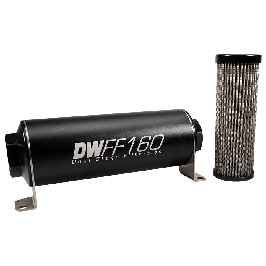 10AN Female, 5 micron, 160mm In-line fuel filter kit