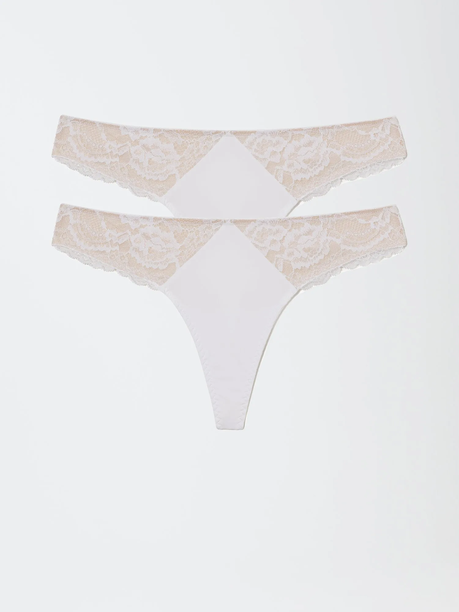 Minx Lace Trim Thong 2-Pack