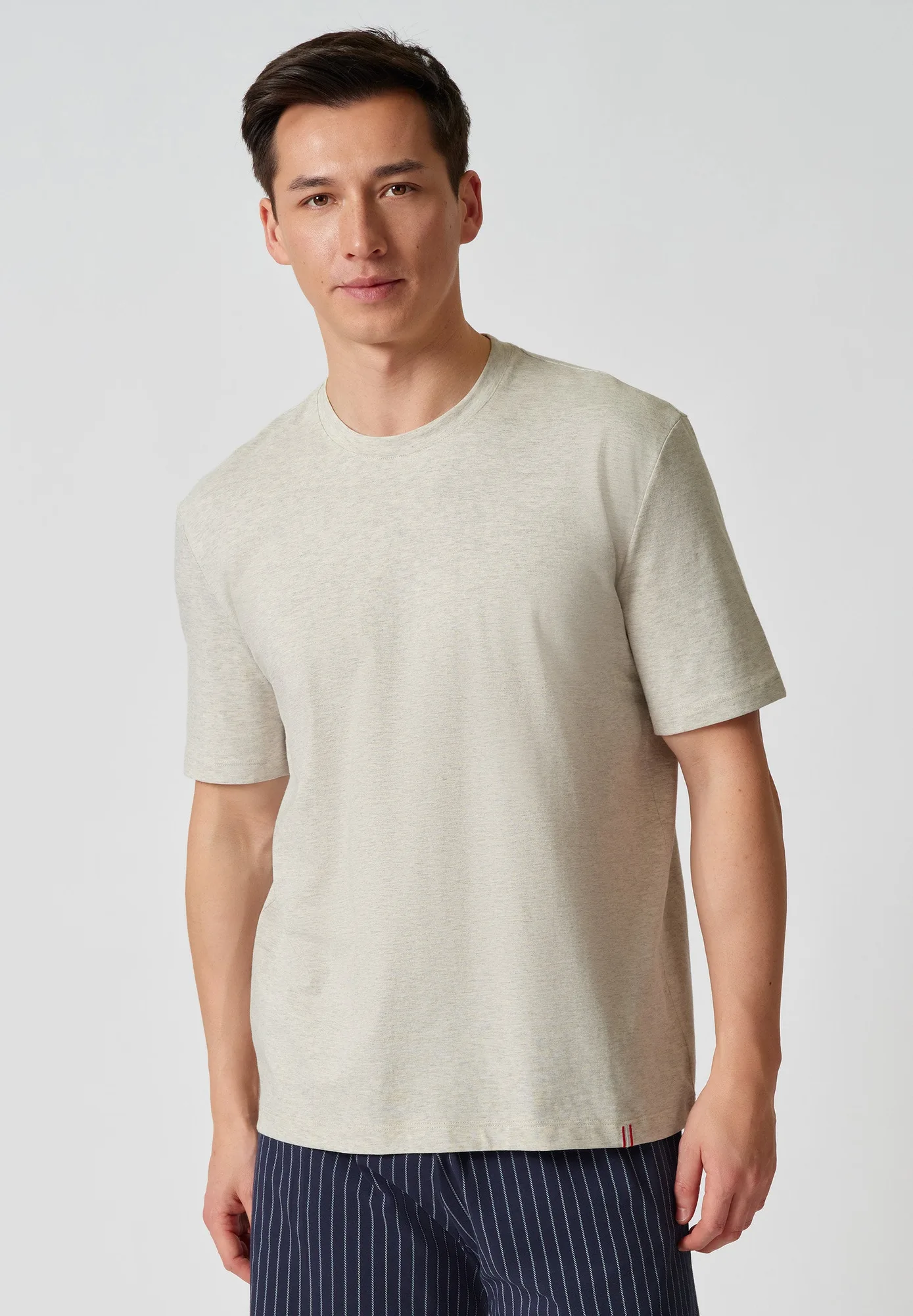 Night Basic Selection Shirt kurzarm | beige melange 110198-01H099