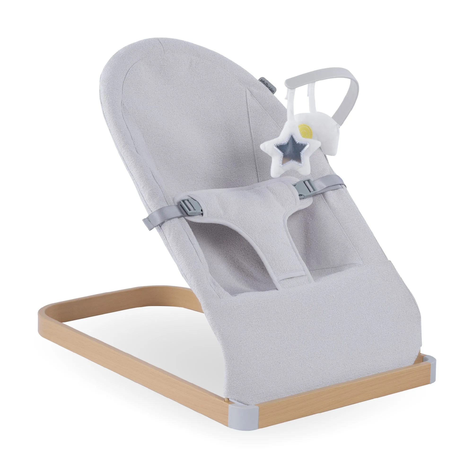 Baby Bouncer with Toy Bar - Grey