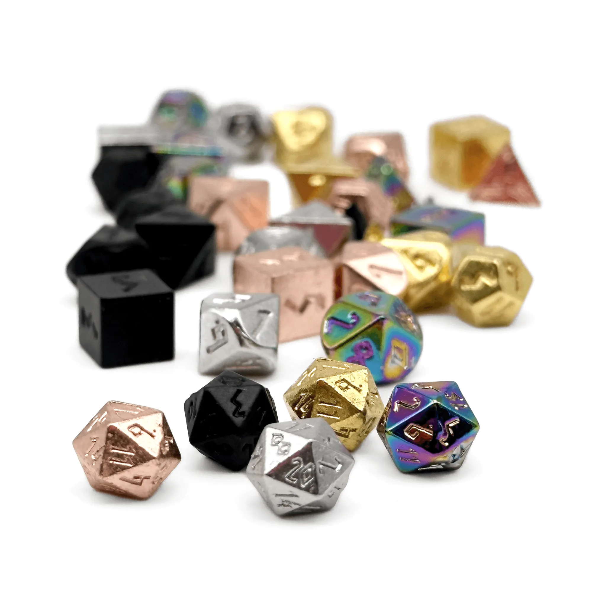 Sets de mini dados de metal Pixie - 5-7 mm