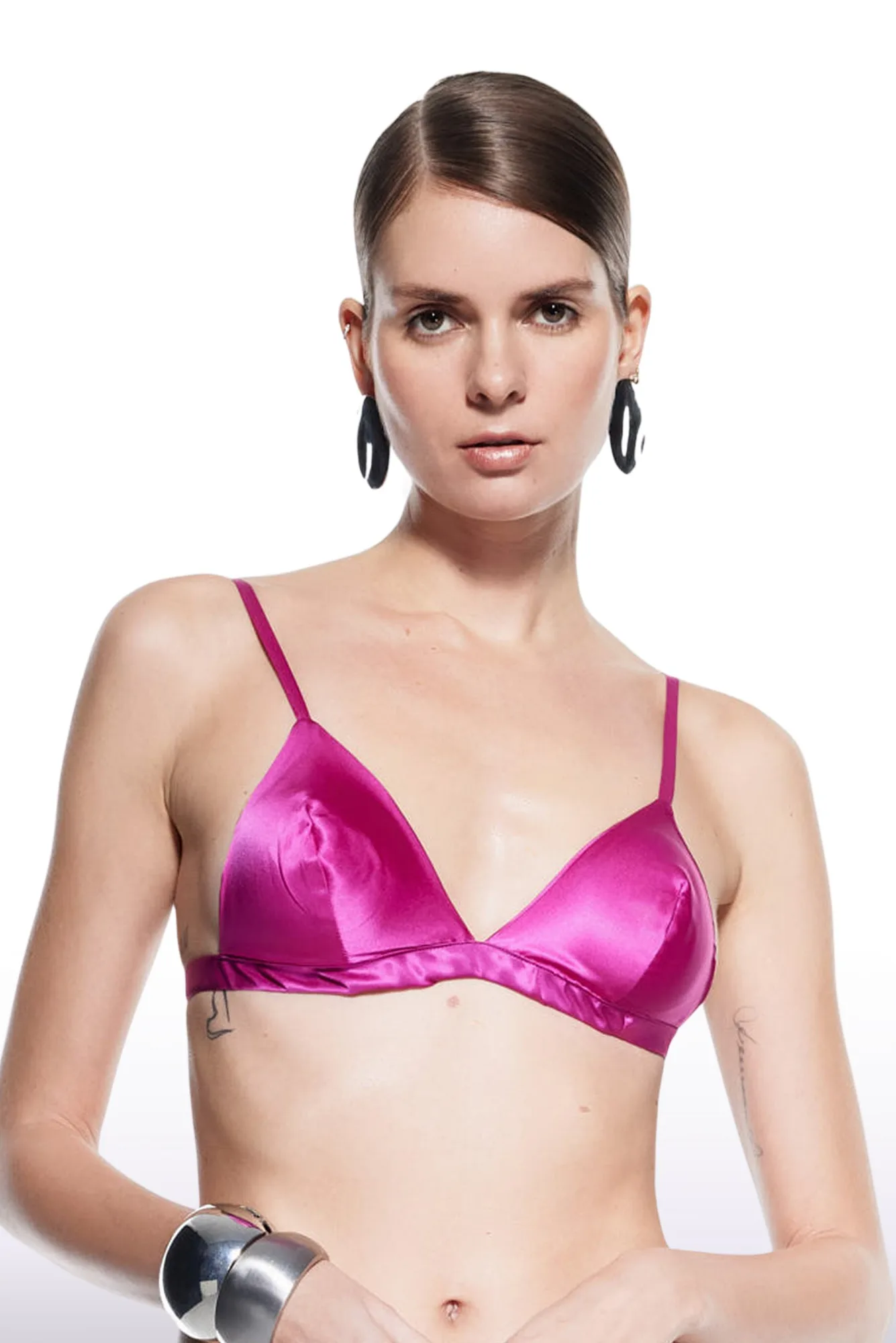 How to Style a Triangle Silk Bra and Thong Set