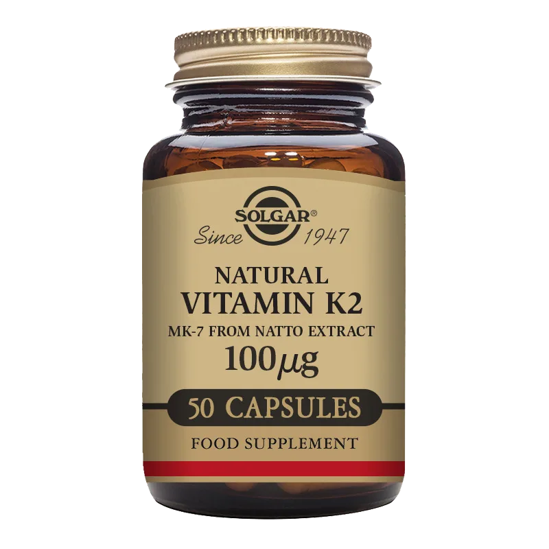 Natural Vitamin K2 (MK-7) 100 mcg Vegetable Capsules - Pack of 50