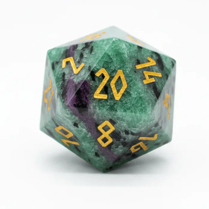 Ruby Zoisite - Single D20 Gemstone Dice