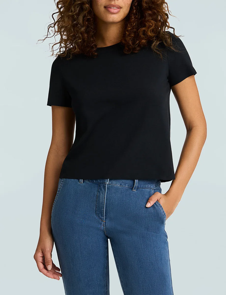 T-shirt essencial de algodão com decote redondo