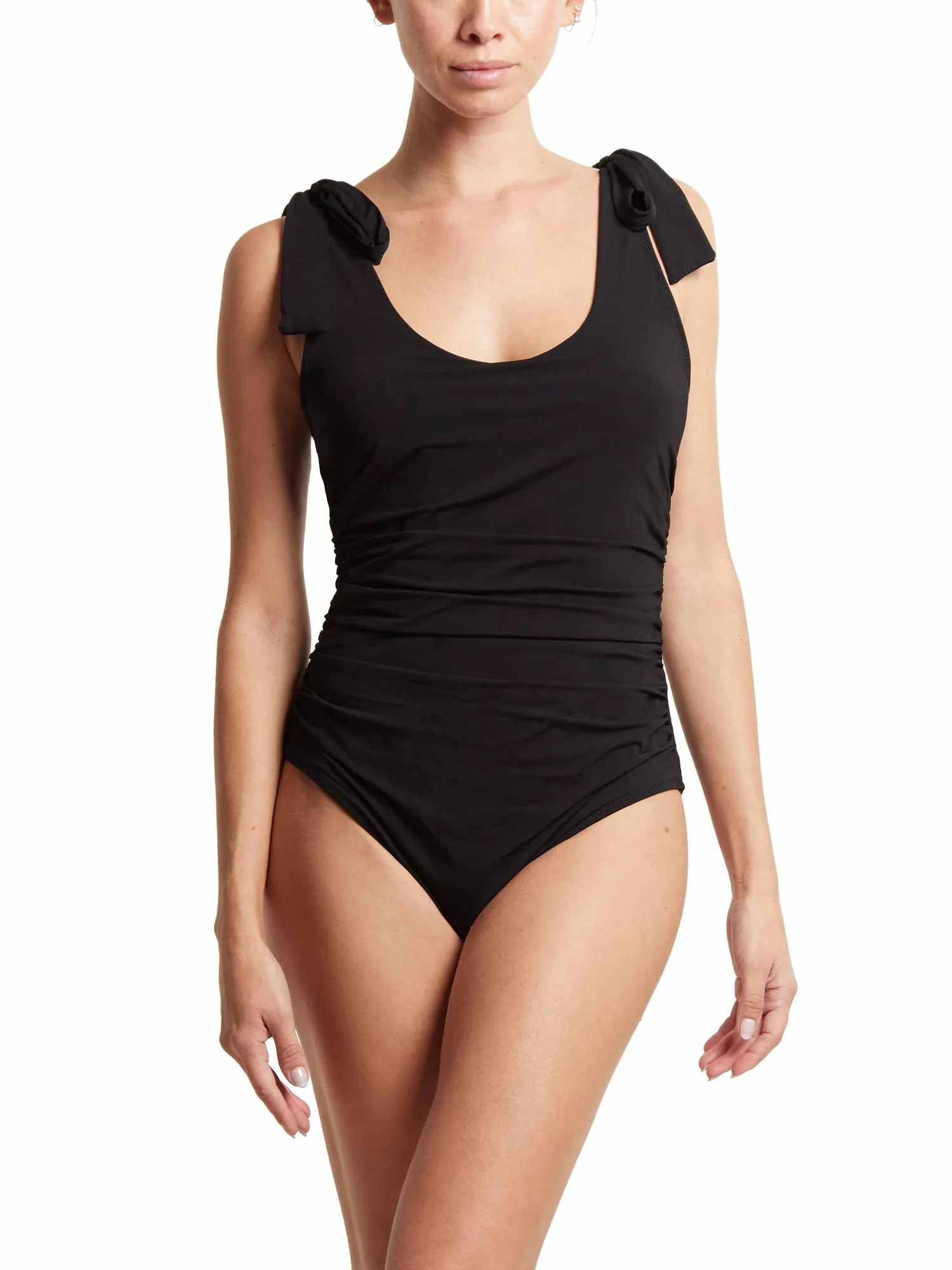 Maillot de bain une pièce froncé avec nœud