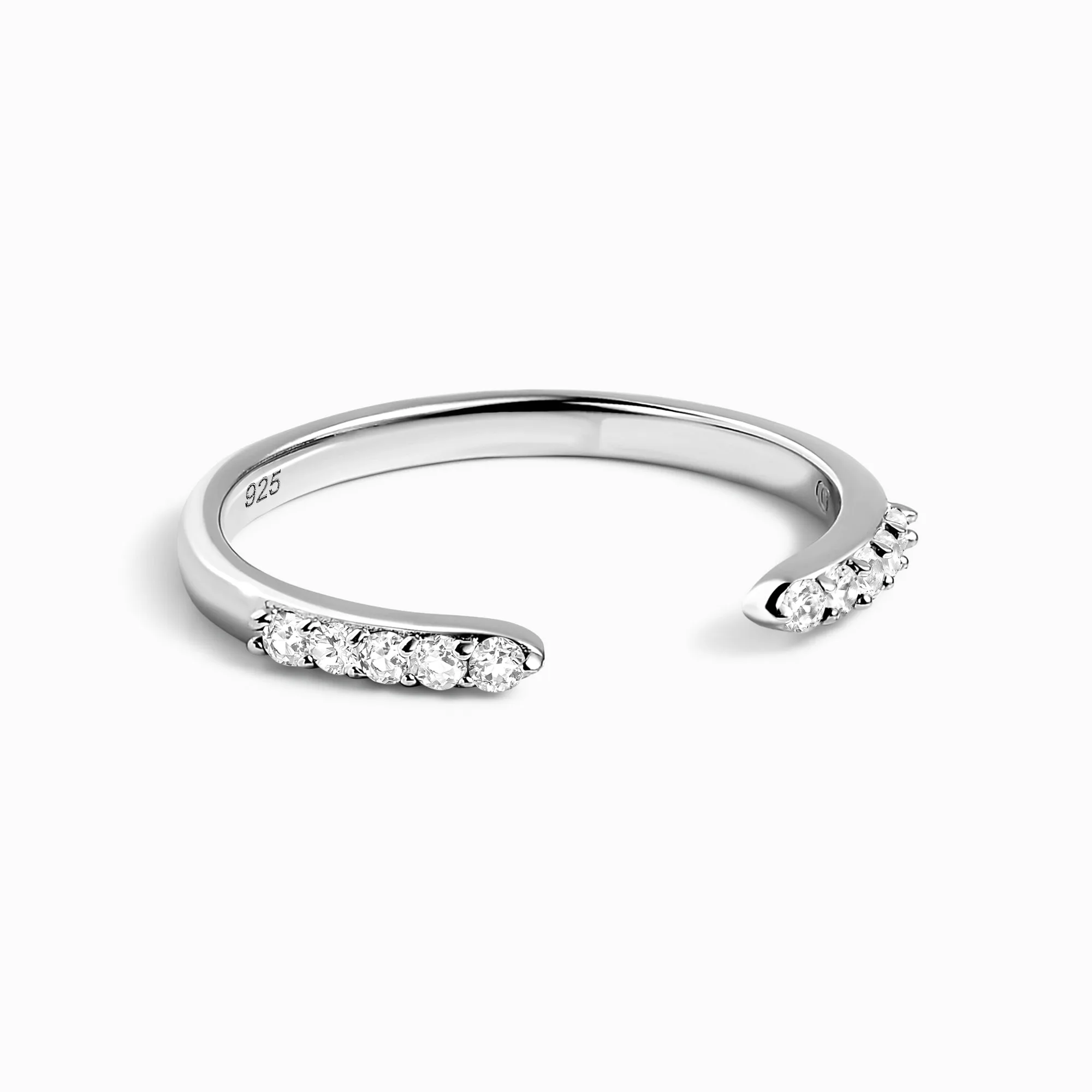 Hvid zirkonring - Funklende bånd