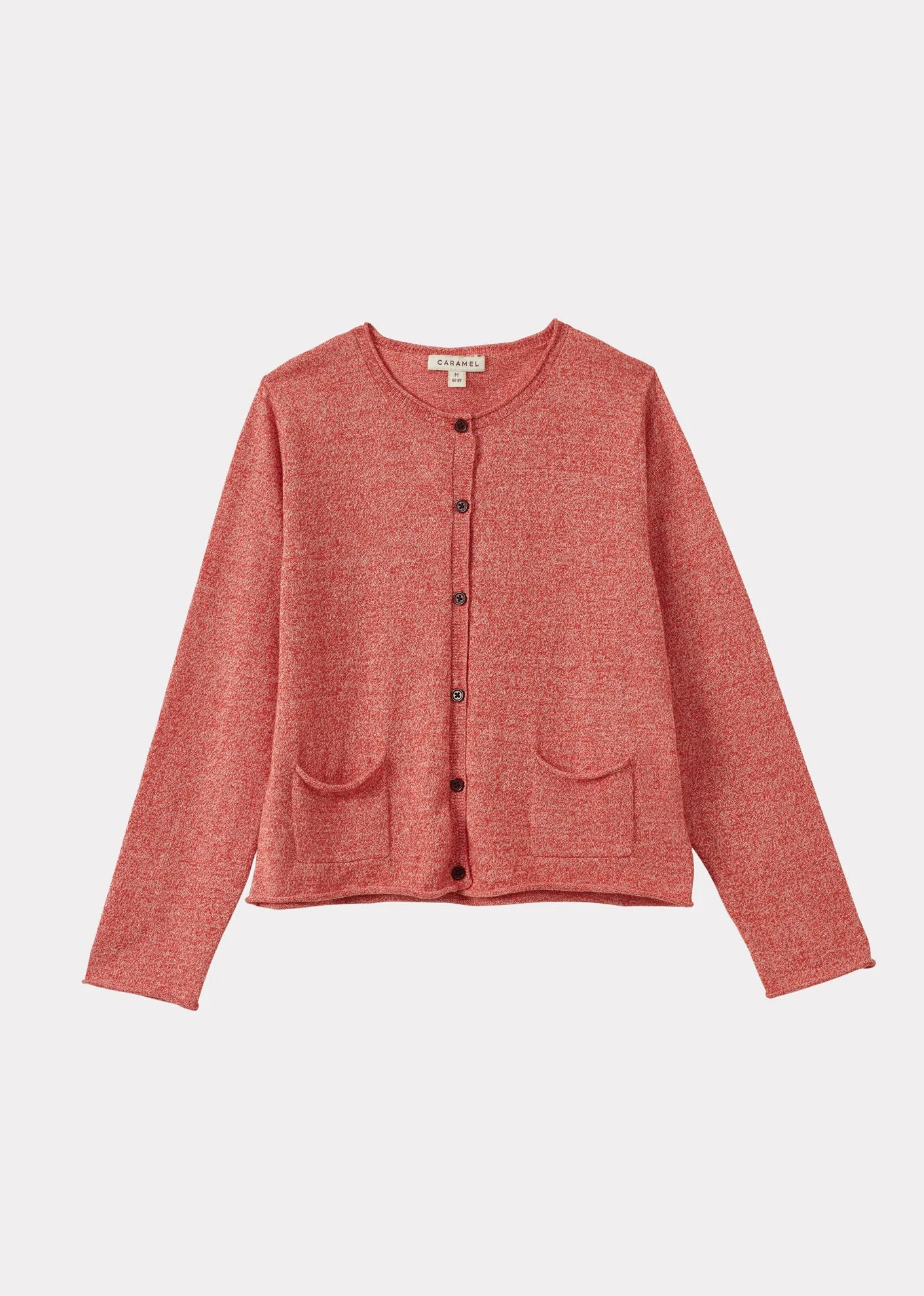 ROMILLY CHILDREN'S COTTON CARDIGAN - TOMATO MELANGE