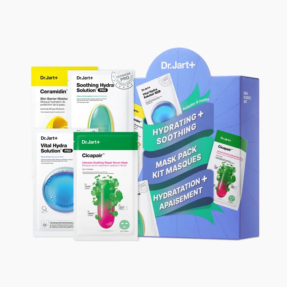 Hydrating + Soothing Korean Face Mask Besteller 4-Pack Value Set