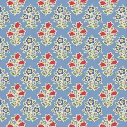 Tilda Jubilee – Farm Flowers Light Blue 1/2 Yard
