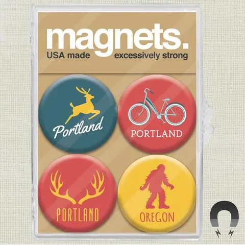 Portland Icons Oregon Magnet Pack by Badge Bomb