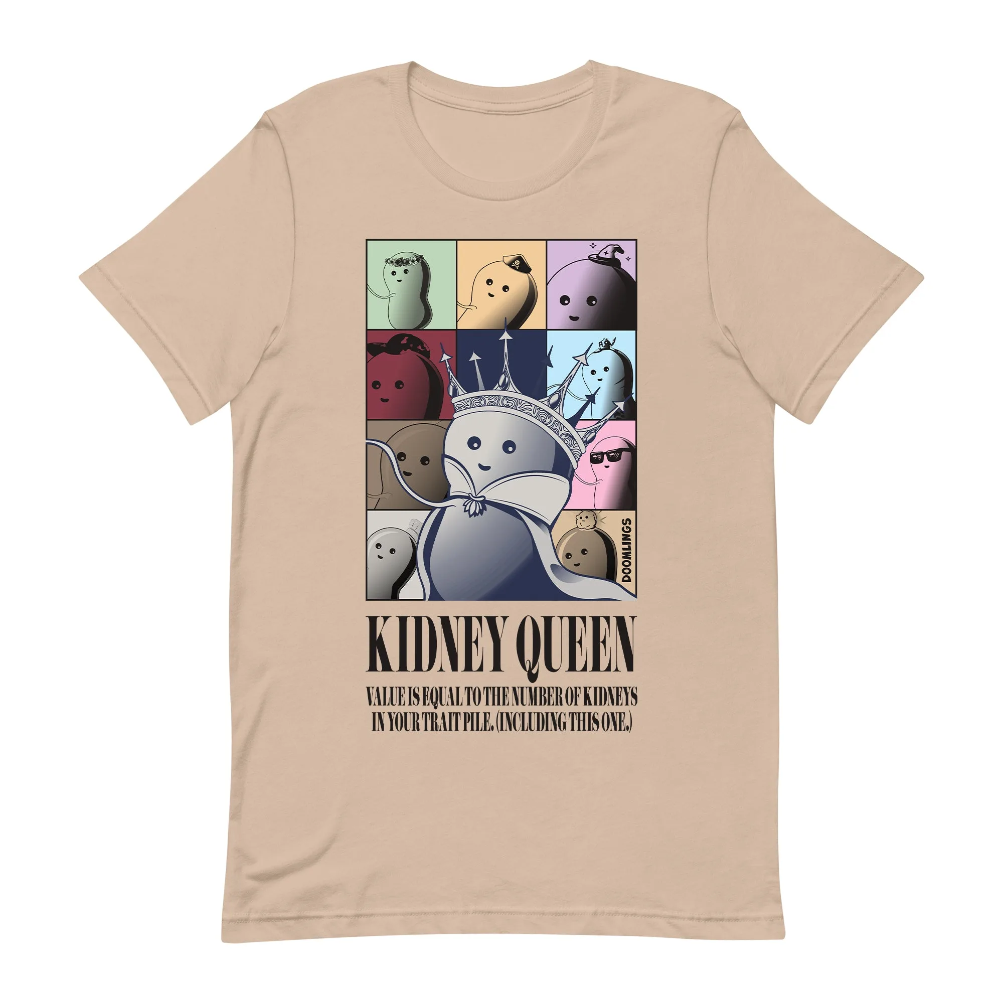 Kidney Queen Unisex T-shirt: Pasvorm & Stofgids