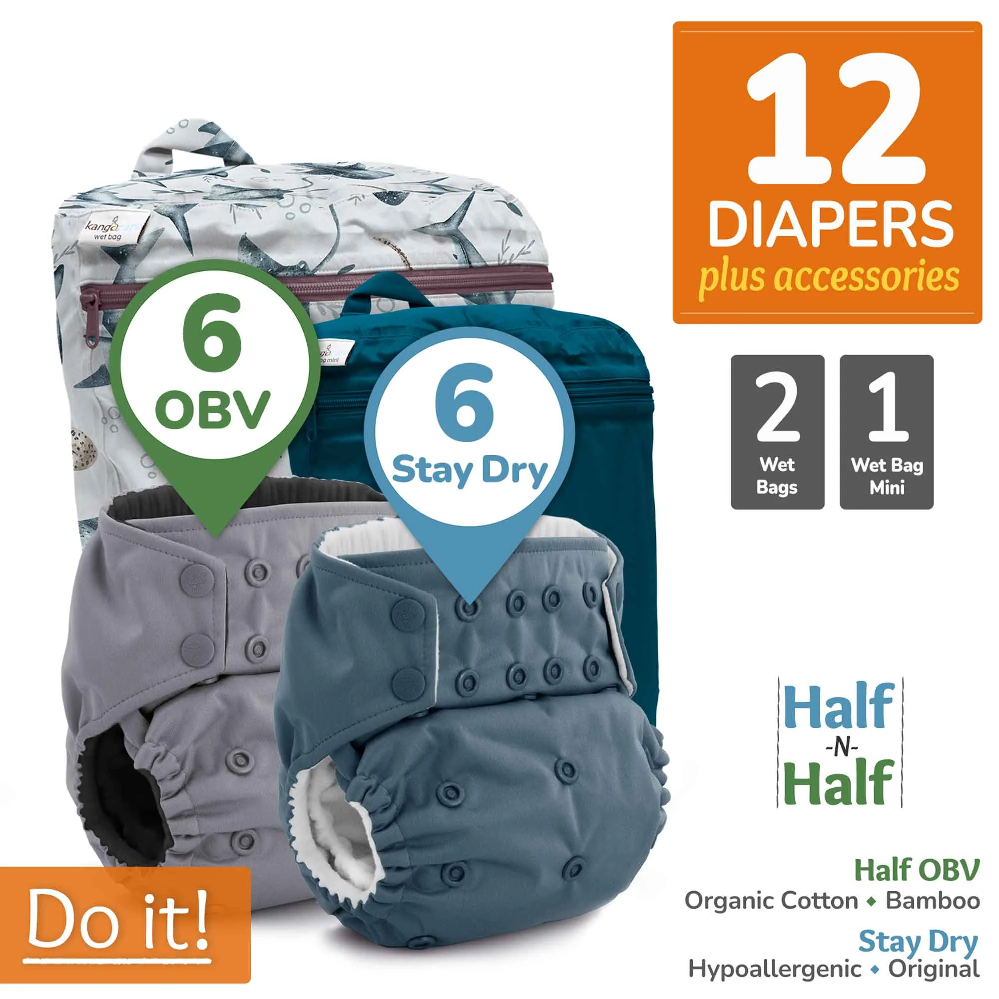 Cloth Diaper Bundle - Do It! | Rumparooz G3 Stay Dry Original + OBV :: 12 pack+