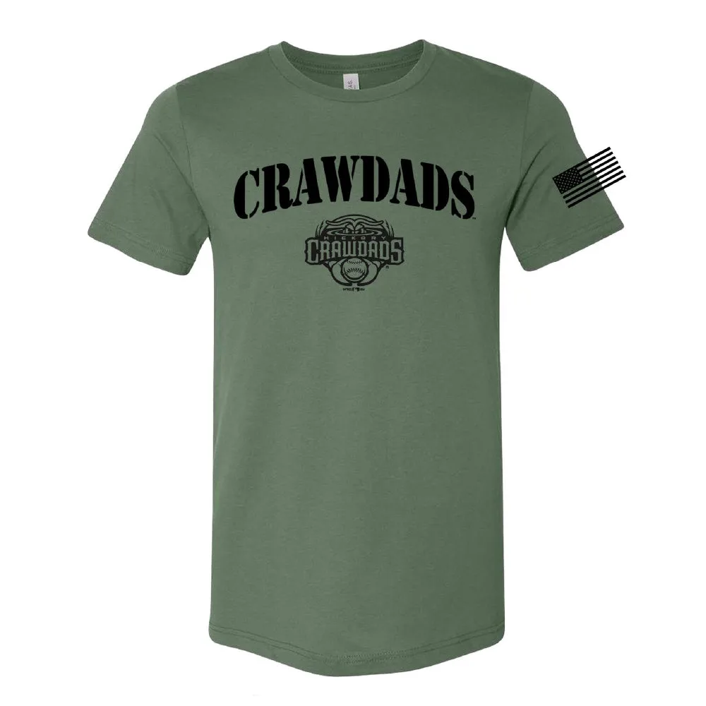 Hickory Crawdads Battalion Olive Tee