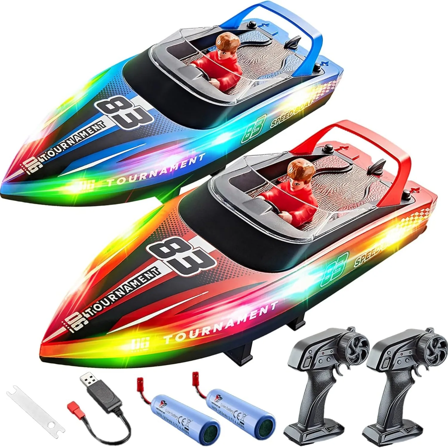 Bezgar 15 Km/h 10” RC Boats for Kids & Adults (2 Packs)