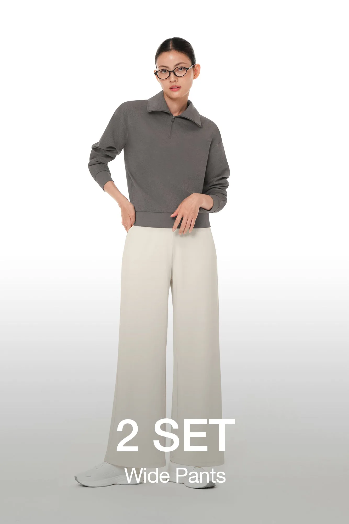 [2 SET] Airwarm Fleece Wide Pants