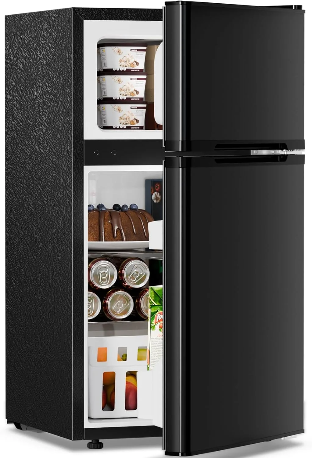 Antarctic Star 3.2 Cu.Ft,Mini Refrigerator with Freezer,Double Door Mini Fridge