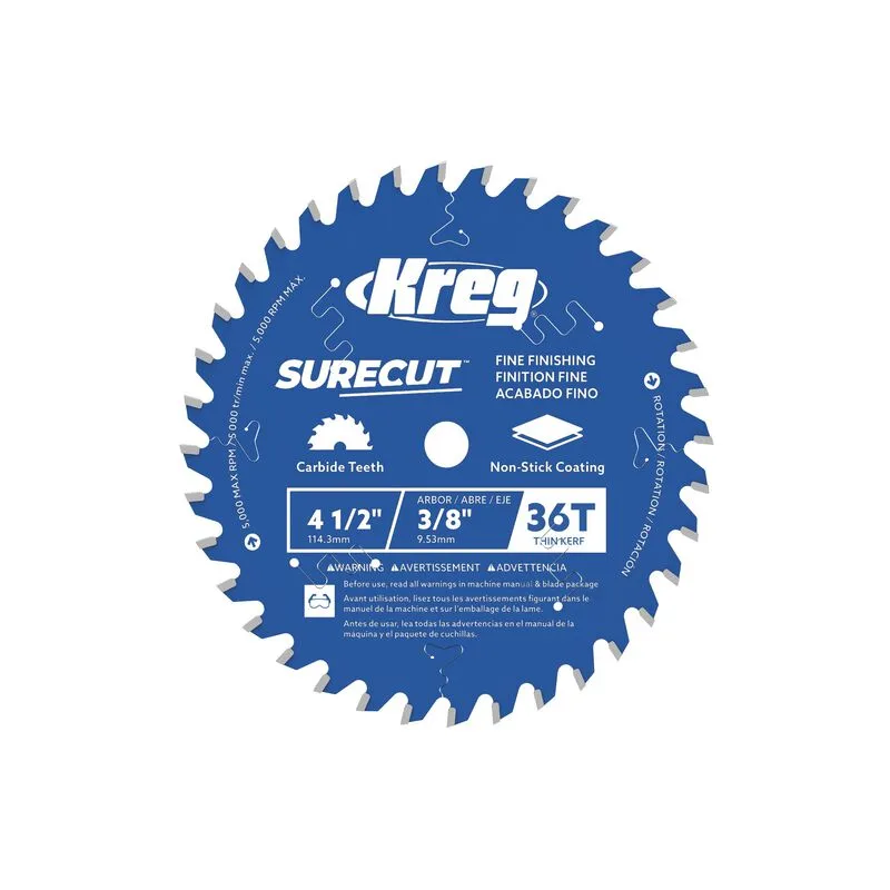 Kreg 4.5" finér savklinge vs. standard klinger