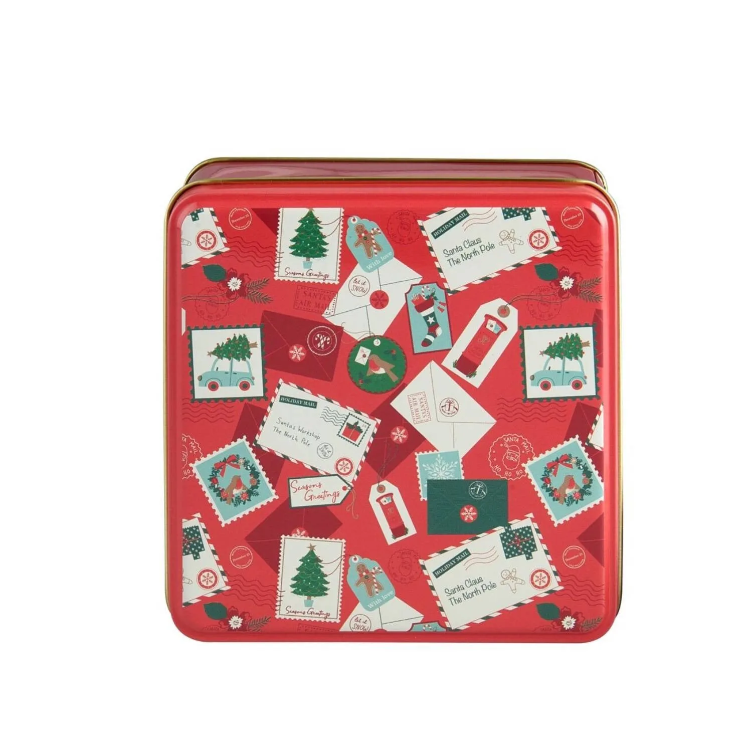 Home for Christmas Square Biscuit Tin