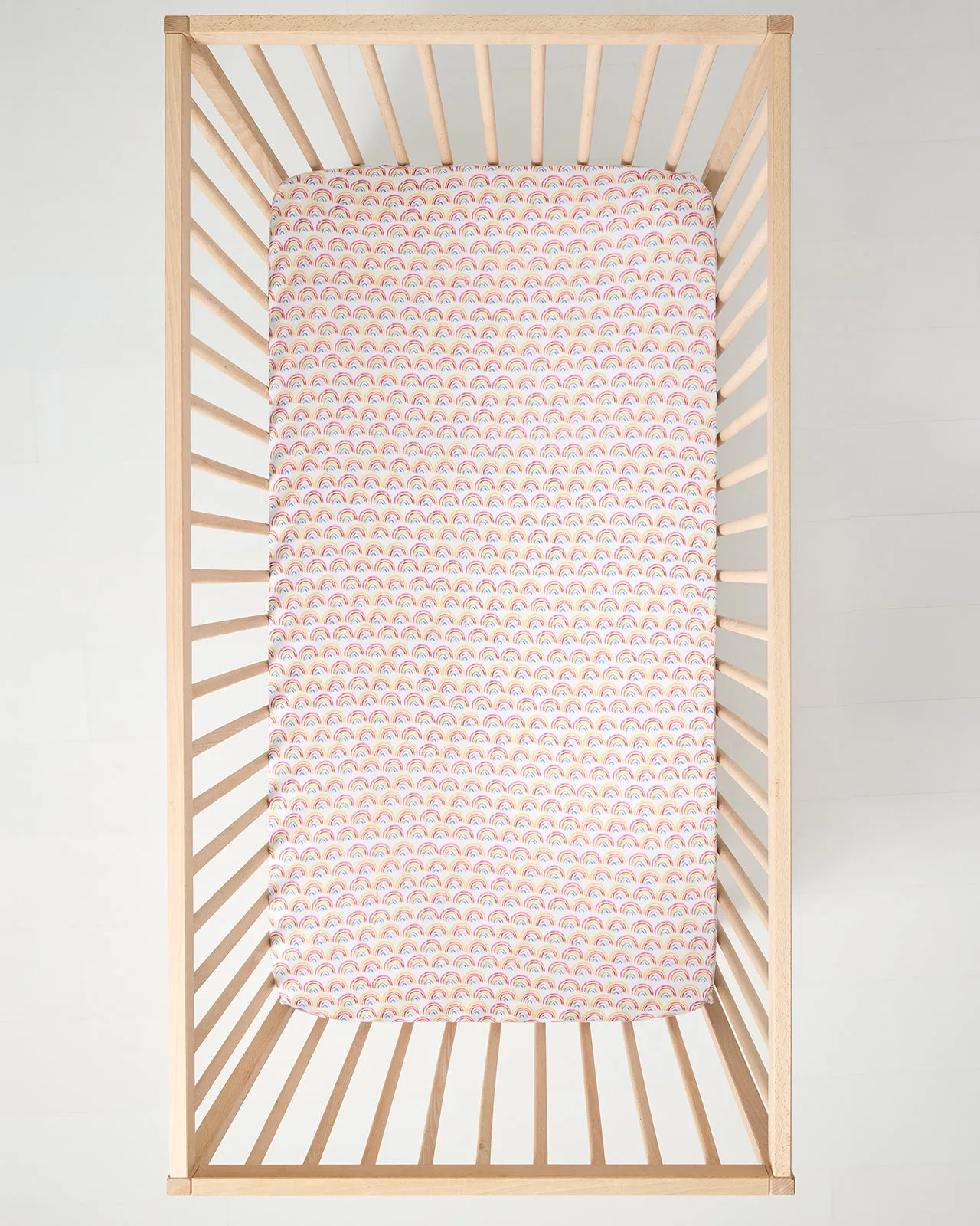 Pastel Rainbows Fitted Crib Sheet