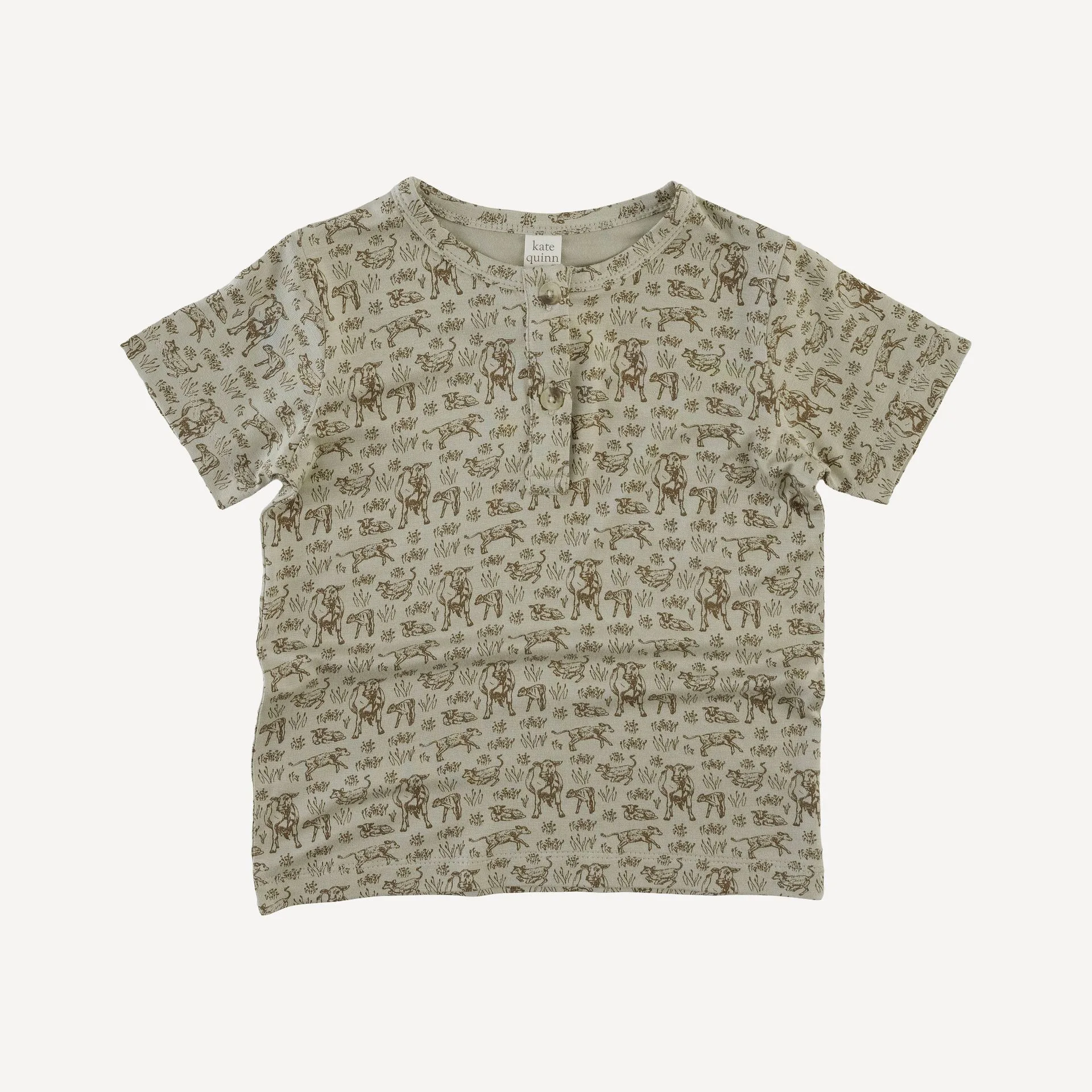 short sleeve basic henley tee | cow pasture | bamboo