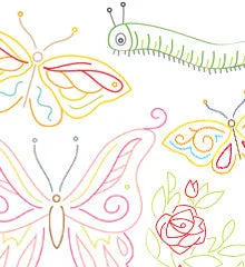 BUTTERFLY GARDEN - 1 Theme Embroidery Patterns