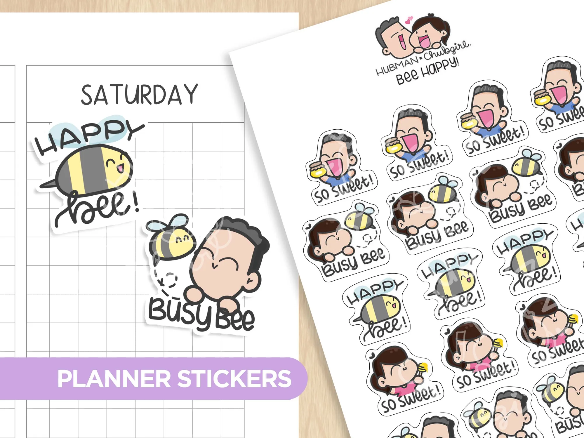 Bee Happy! Pegatinas para planificador
