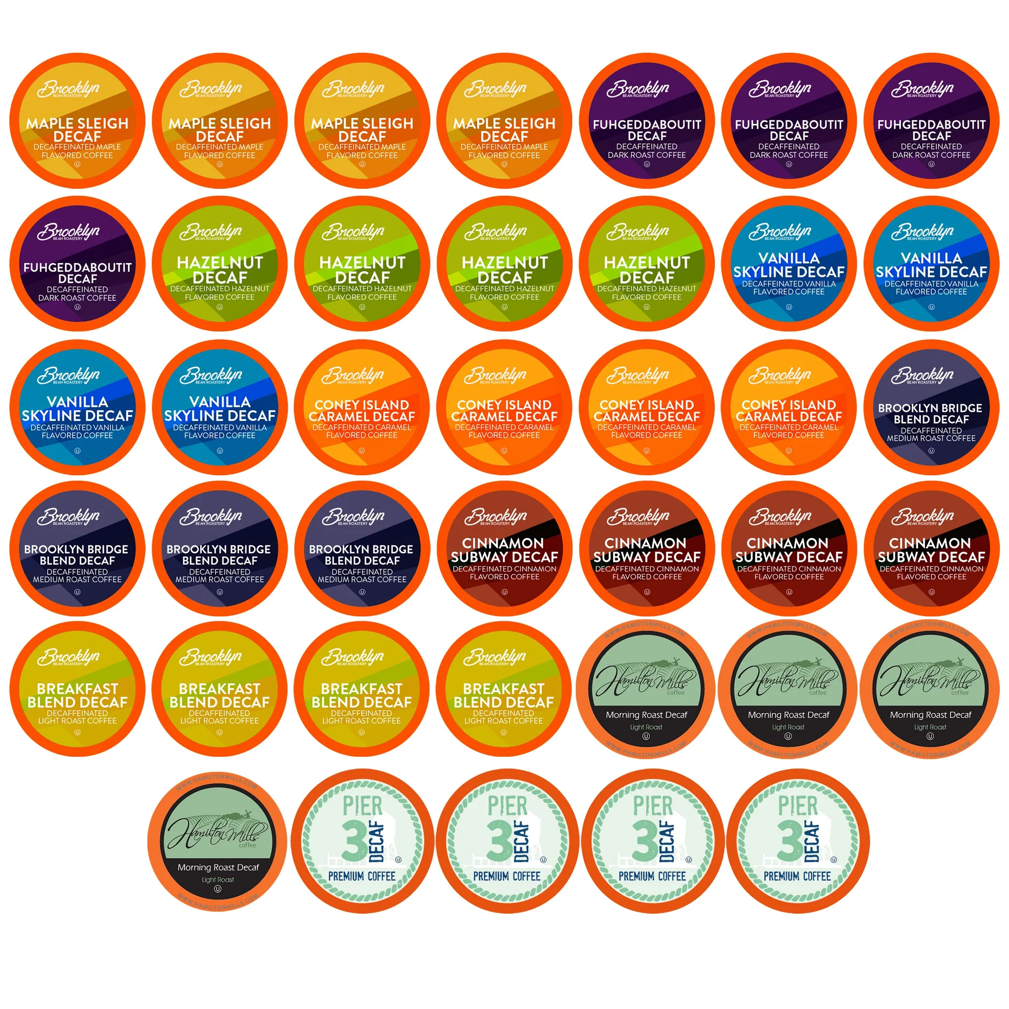 Two Rivers Coffee Decaf Coffee Pods, Regular and Flavored Decaf Variety Pack