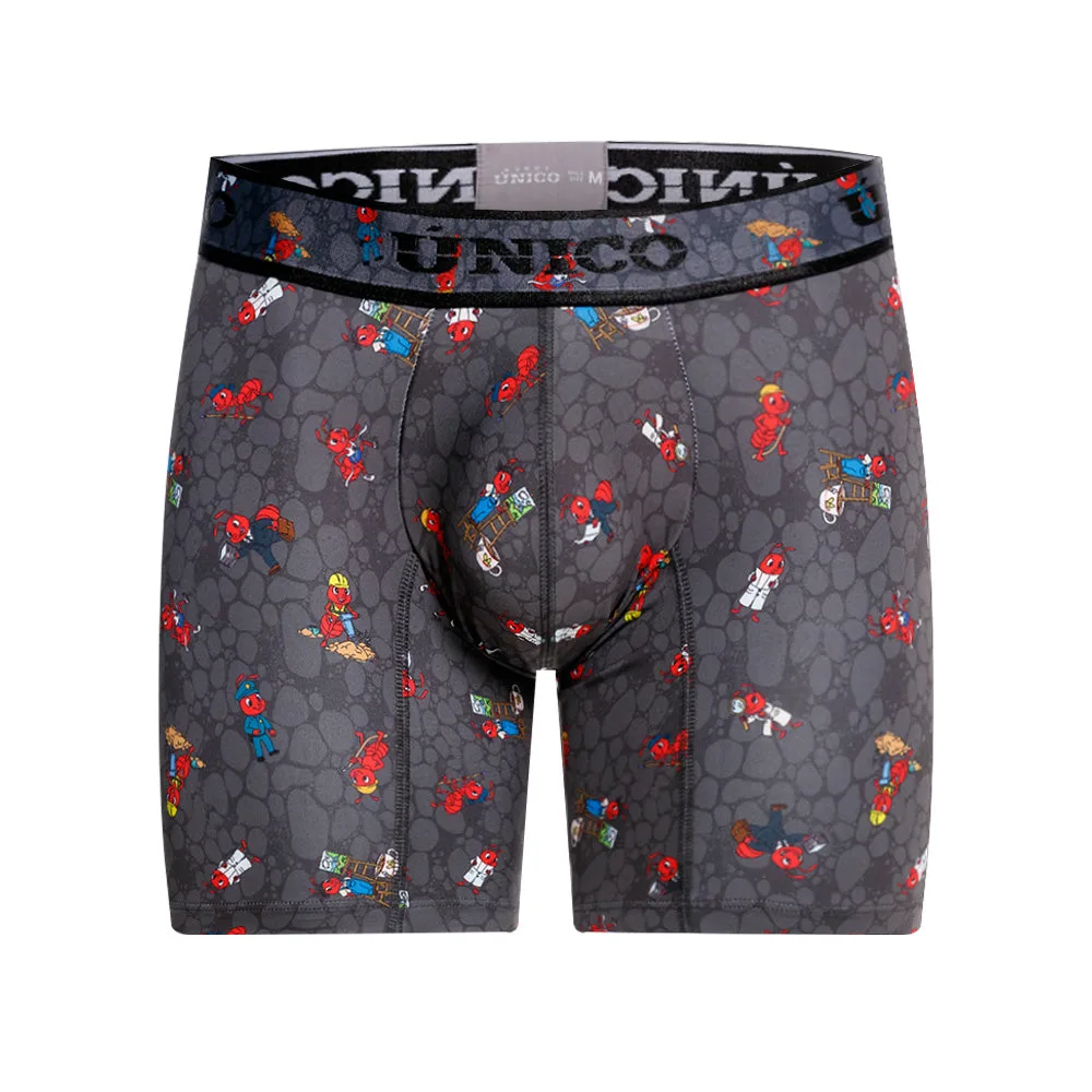 GREY MID-LENGTH BOXER BRIEFS
