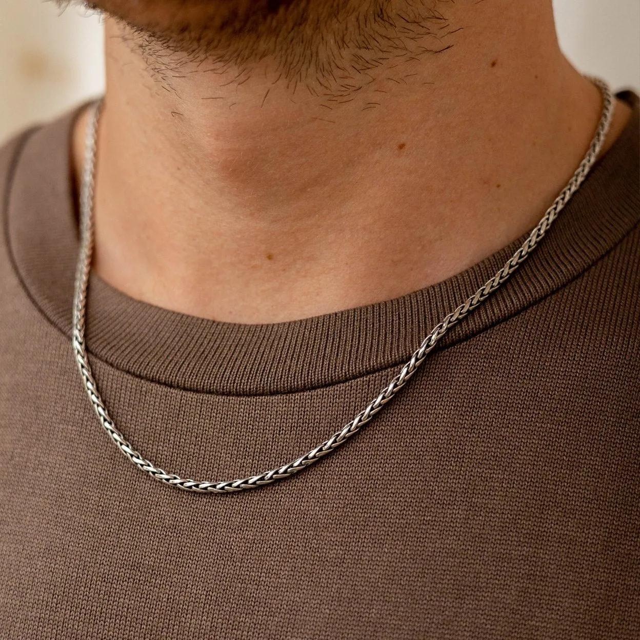 Silver Mini Cross Necklace Chain