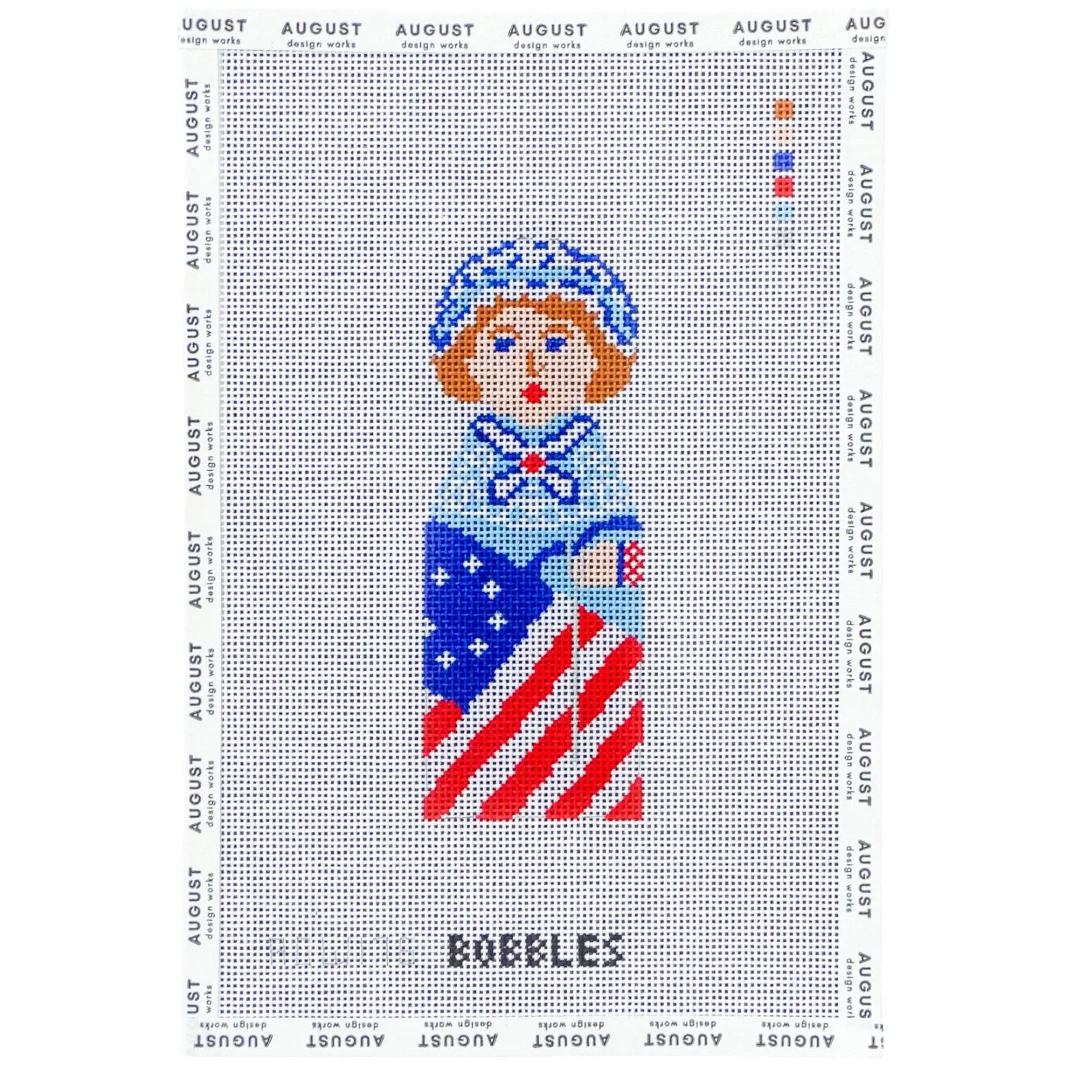 Stitching a Patriotic Bobble Needlepoint Canvas