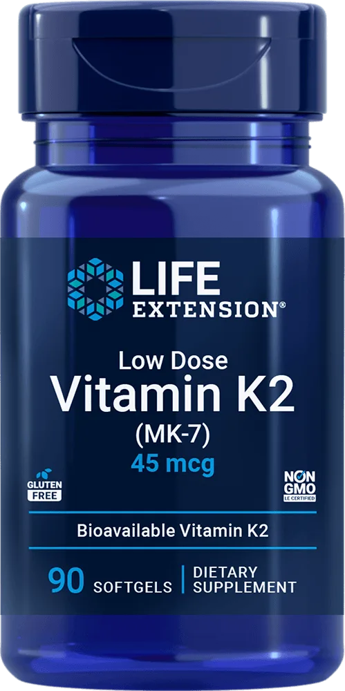 Low Dose Vitamin K2, 45 mcg, 90 softgels