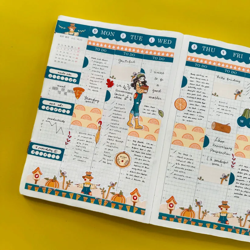 Petirrojo (Aves de otoño) Kit semanal Hobonichi Cousin - hcwk025
