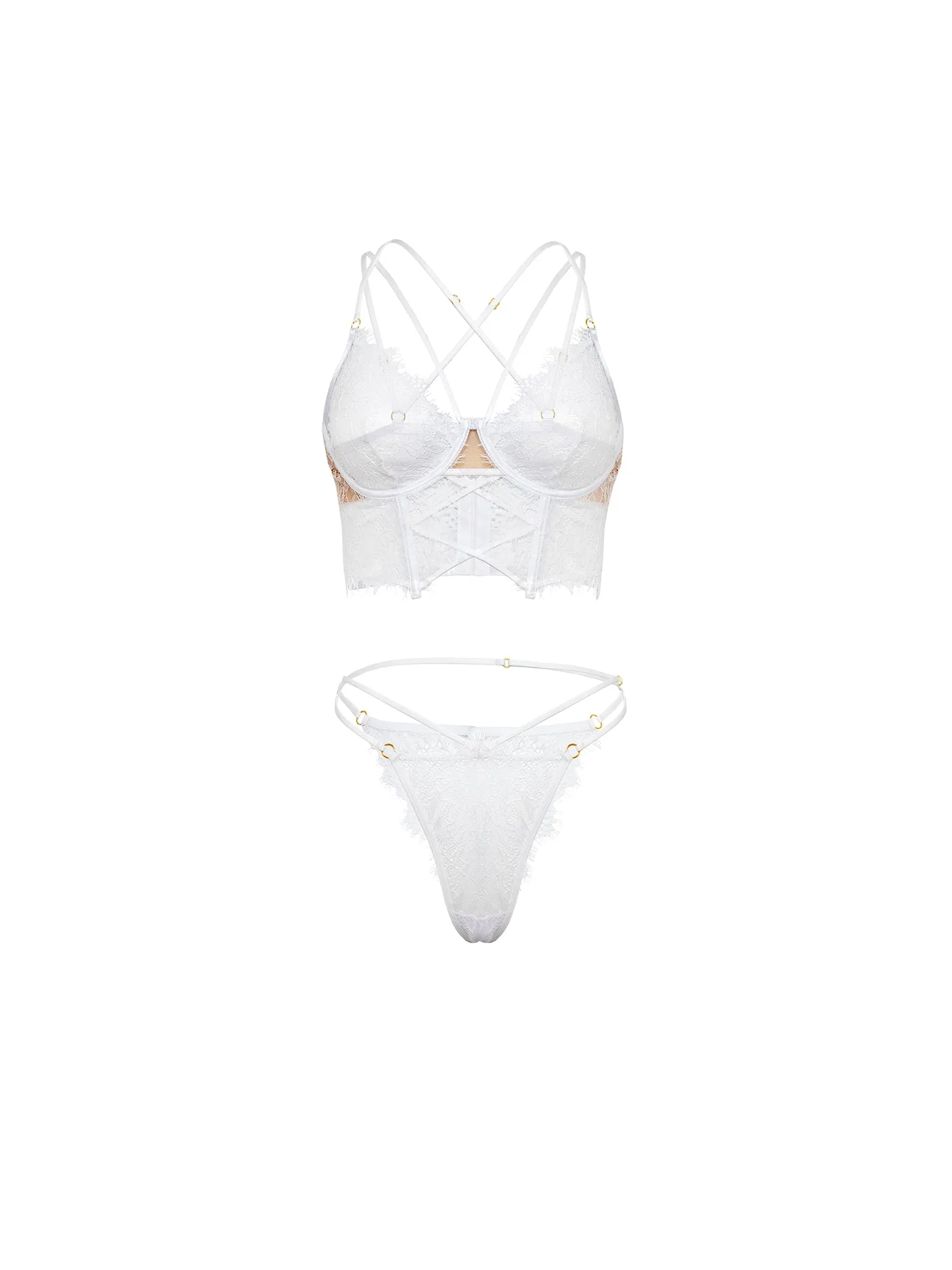 Indie transparenter Bustier-BH-Set