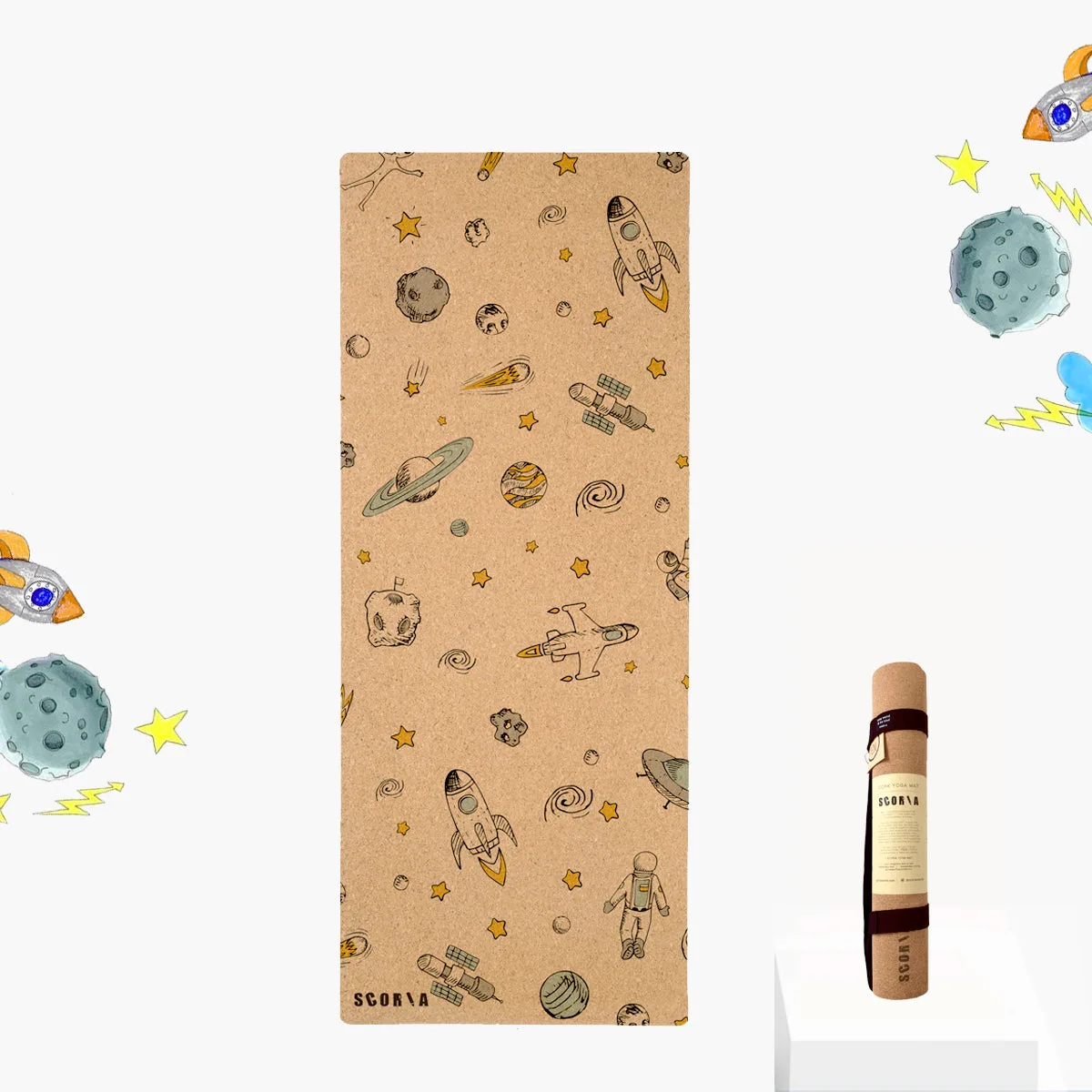 Kids Cork Yoga Mat for Playful Movement and Safety