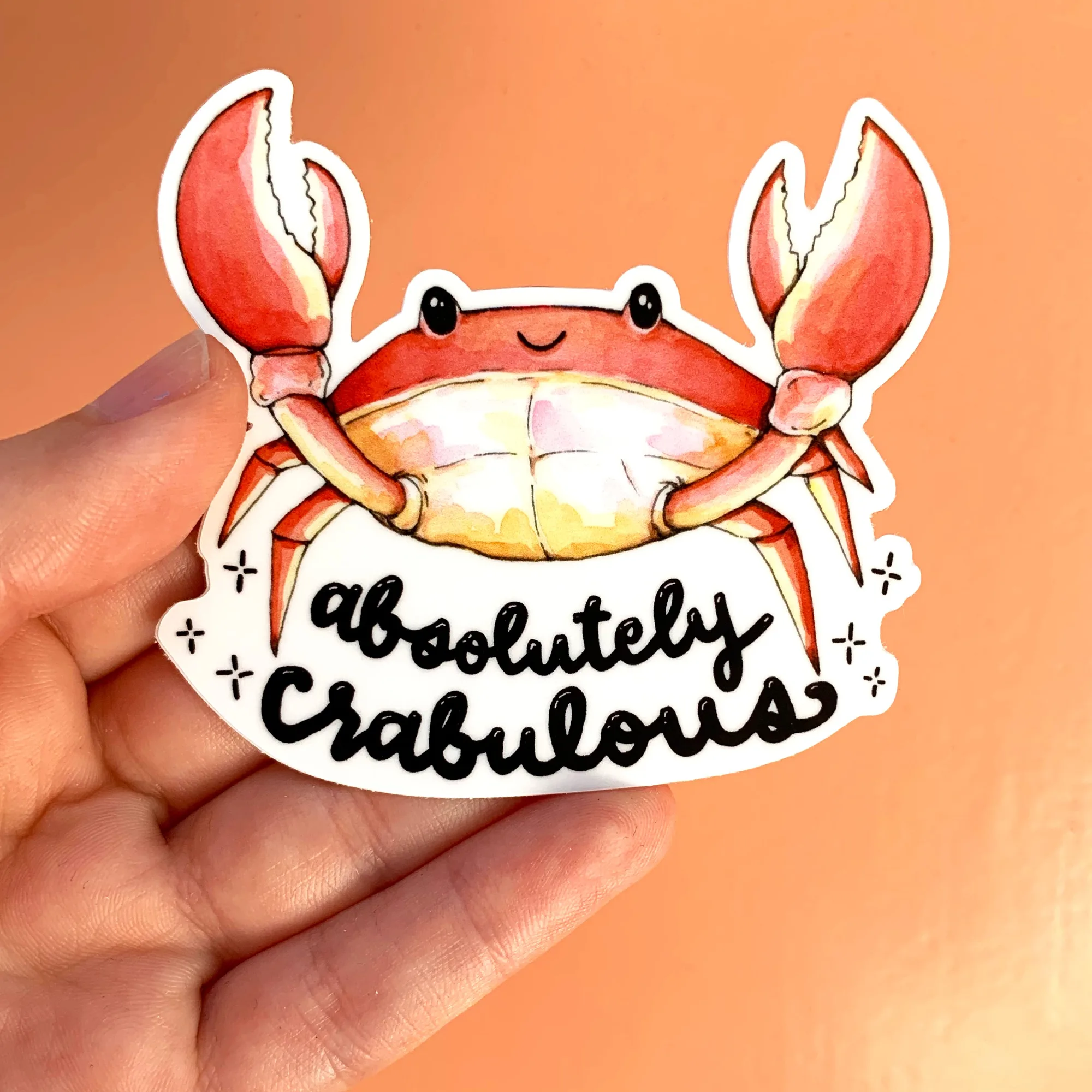 Absolutely Crabulous Vinyl Die Cut Weatherproof Sticker
