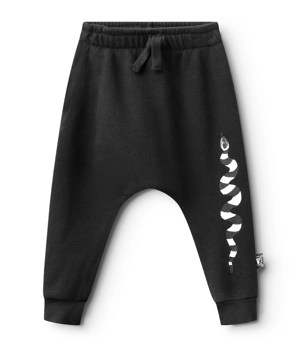 pantaloni larghi baby a righe serpente