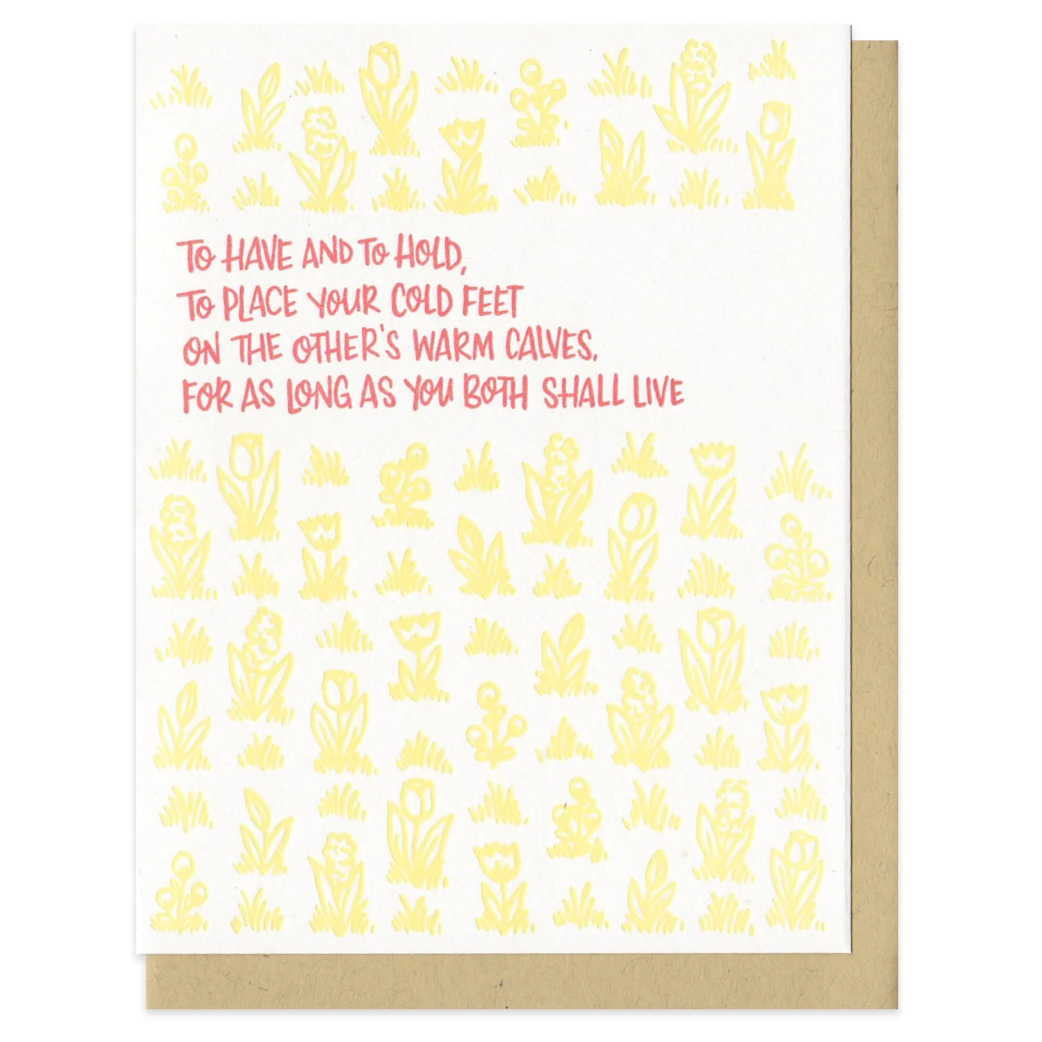 Cold Feet, Warm Calves Wedding Greeting Card