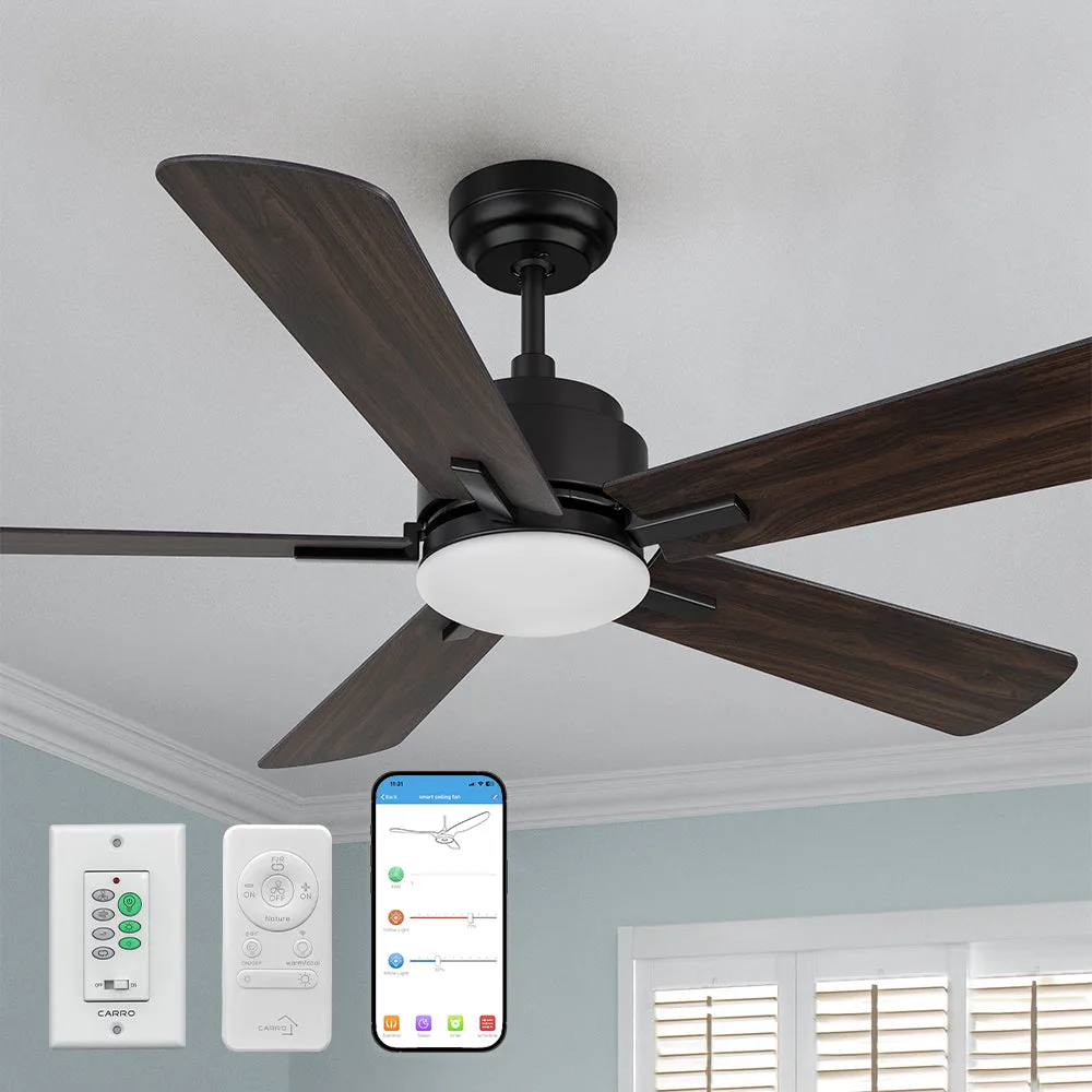 Ventilador de techo exterior Elgin II con luz LED regulable y mando a distancia inteligente 52 pulgadas