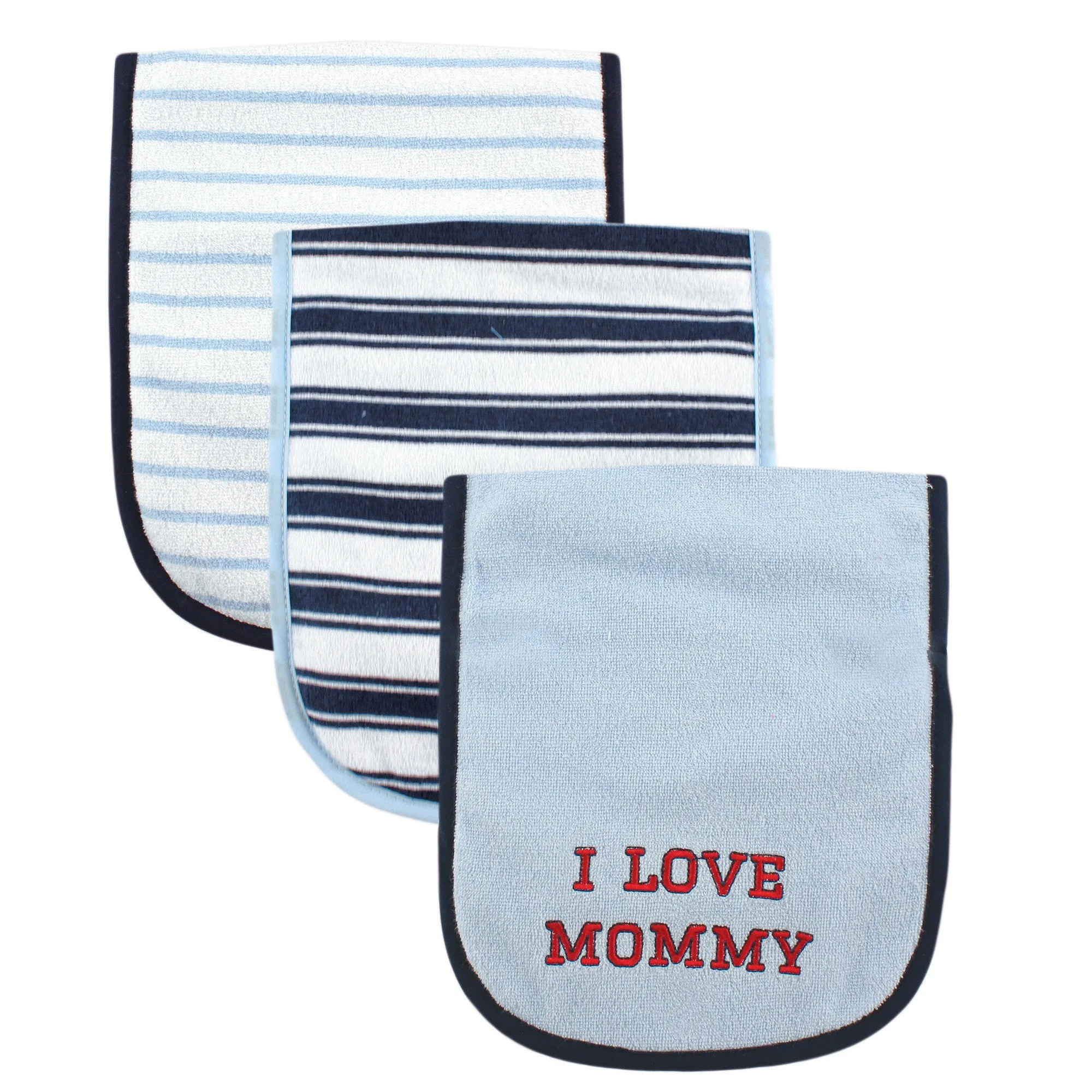 Luvable Friends Cotton Burp Cloths with Fiber Filling, Boy Mommy