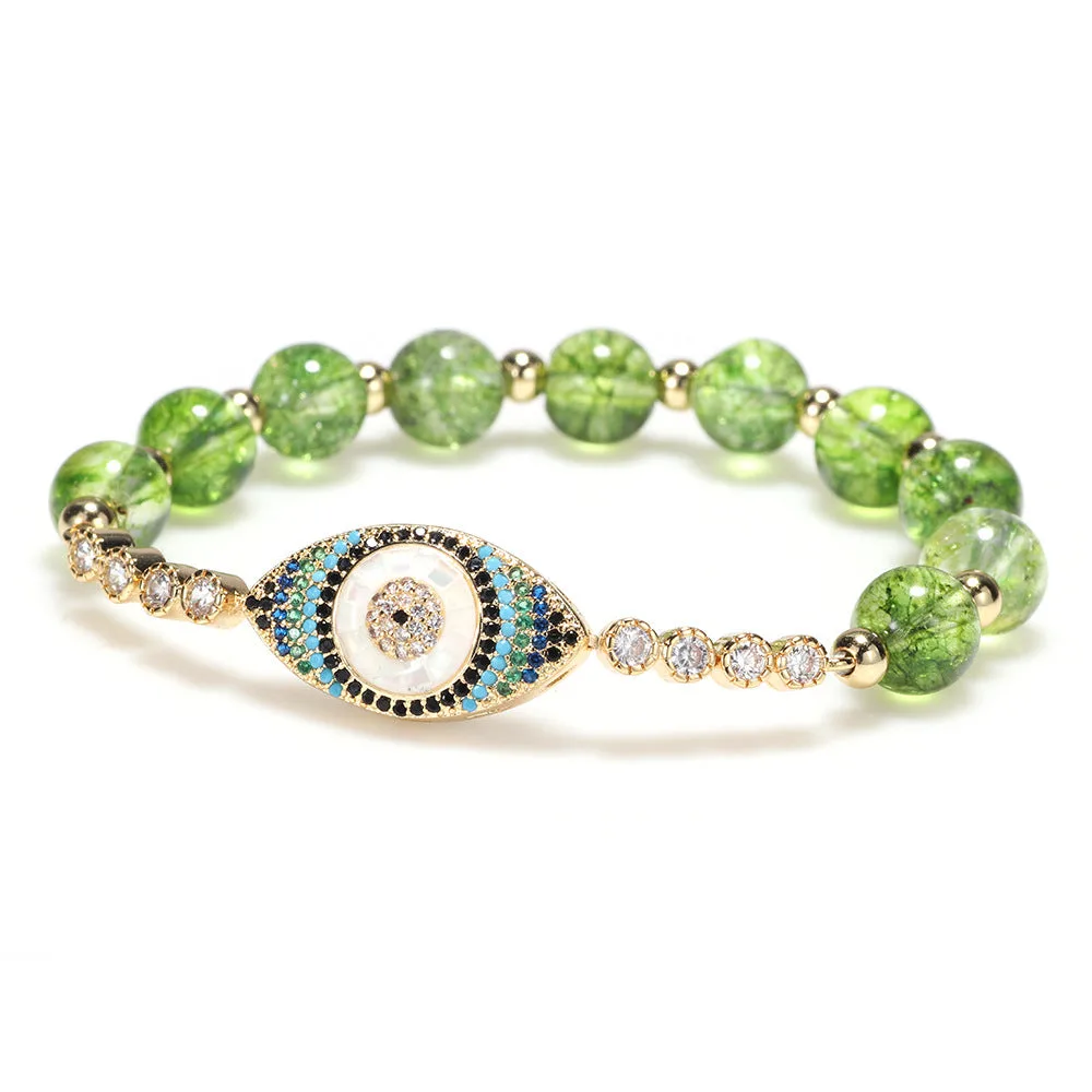 Pulsera de abundancia de peridoto natural
